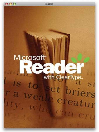 Microsoft Reader Splash Page