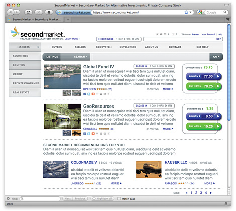SecondMarket Listings Home