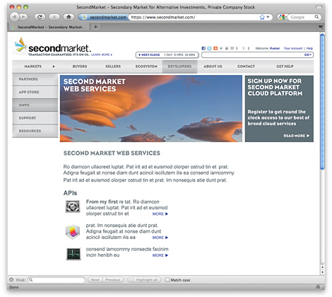 SecondMarket Cloud Services